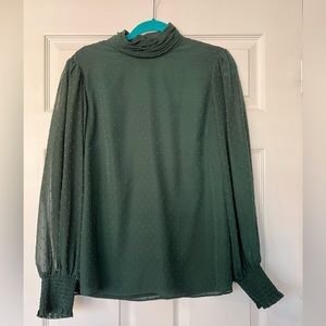 Universal Standard | Forest Green Iris Swiss Dot Top | Size XS 10-12